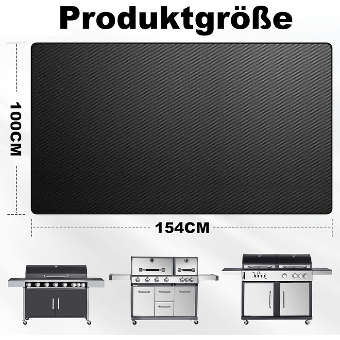 Вогнетривка підкладка для гриля та каміна 100x154 см, термостійкий килимок для захисту тераси та газону від іскор та жиру (до 980°C)
