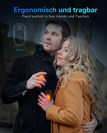 Електричний нагрівач для рук, перезаряджуваний, 2 шт. (чорний)