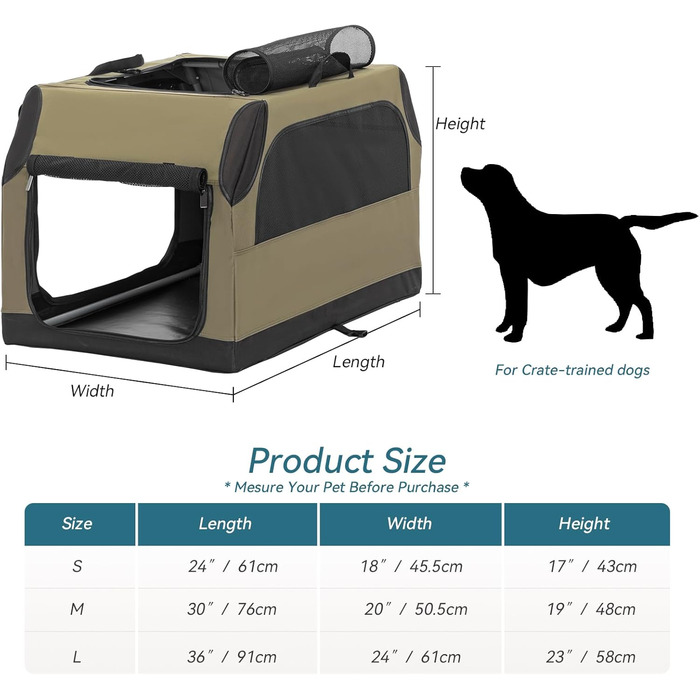 PETSFIT: Транспортна переноска для собак, авто, складана, армійний зелений