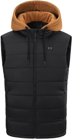 Чоловіча електрична жилетка з капюшоном, 15 зон обігріву, USB, для зими, тепла жилетка-грілка, капелюшон (Колір: Коричневий, Розмір: XXL)