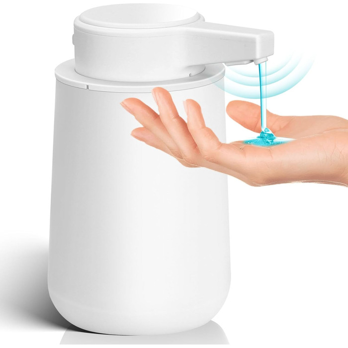 Phneems Automatic Soap Dispenser Electric Soap Dispenser with Sensor, 3 Adjustable Levels, USB Rechargeable, IPX5 Waterproof for Bathroom, Kitchen, White