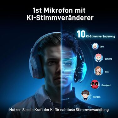 Мікрофон MAONO DM40 Pro бездротовий для ПК з RGB-підсвіткою та ШІ-зміною голосу, шумозаглушення, для геймінгу, подкастингу, стрімінгу, чорний