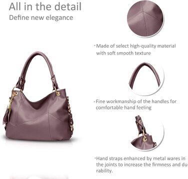 Сумка жіноча NICOLE & DORIS через плече, шкіряна, велика місткість, фіолетова - шопер, дизайнерська сумка з китицею