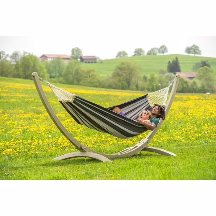AMAZONAS XXL Comfort Hammock Paradiso, hand-crafted in Brazil, 250cm x 175cm, up to 200kg, in Lava color (Silver, Brazilian Paradiso)