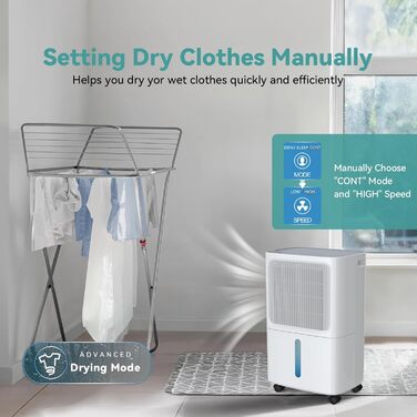 Електричний осушувач повітря Leenon 16L - тихий осушувач для підвалу, квартири, ванної кімнати, сушіння білизни, з таймером, авто-restart, 35м²