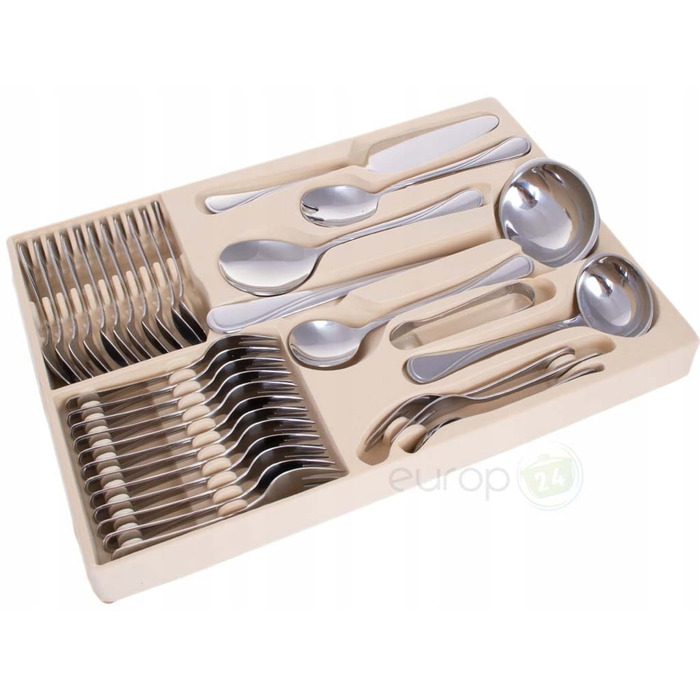 Набір столових приборів Kinghoff на 72 предмети для 12 осіб, метал, глянцевий