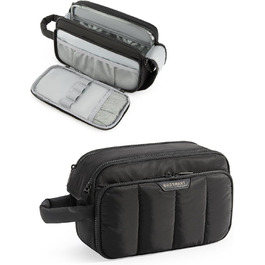 BAGSMART Косметичка для подорожей, органайзер для макіяжу та туалетних аксесуарів, чорна