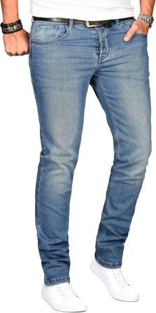 Чоловічі джинси Alessando Salvarini Slim Fit Denim Stretch блакитні Washed (32W/36L)