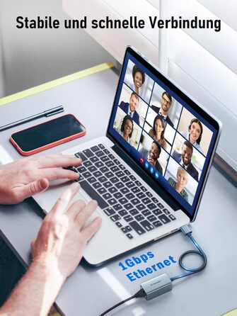 Док-станція USB-C з алюмінію: 2 HDMI, Gigabit Ethernet, 4 USB-A, USB-C 3.0, PD 100W, SD/TF, 1000Mbps RJ45, для Macbook, Lenovo, HP, Dell, Surface