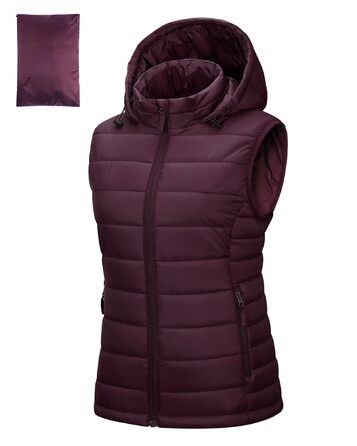 Стьобана жилетка Outdoor Ventures з капюшоном для жінок. Підходить для походів, кемпінгу та їзди на велосипеді. Lila (фіолетовий)