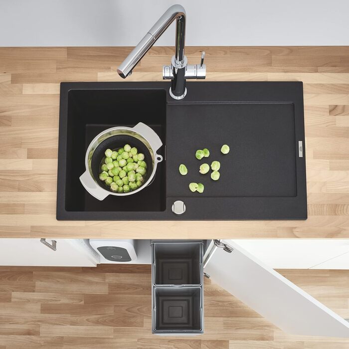 Система сортування сміття GROHE Blue Accessoires 30 см, 2 відсіки по 15 л, сірий (40855000)