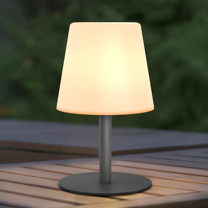 Акумуляторний світлодіодний настільний світильник MALUX з димером, теплий/холодний світ (3000K/7500K), водонепроникний IP44, сірий - для дому та саду