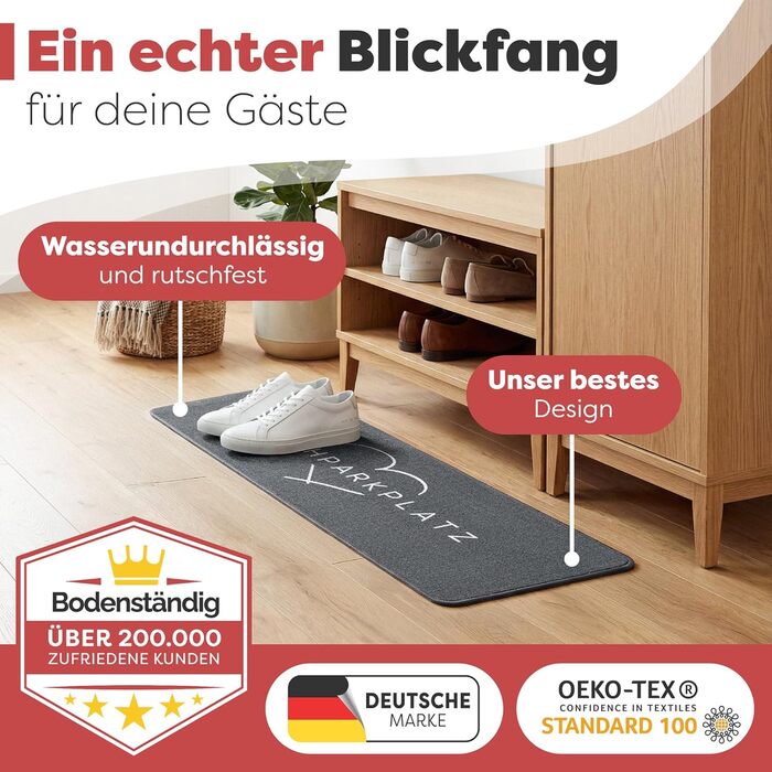 Килимок для дому та на порозі 40x60 см, стійкий до прання - оптимальний розмір для вхідних дверей. Килимок для збору бруду, привітальний килимок з написом та серцем (велике серце, 33 x 100 см, прямокутний)