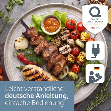 ADE Contact Grill 2.000 Watt | Non-stick coated sandwich maker 3 in 1 | Panini toaster & table grill electric 180° foldable | for sandwiches, toast, steaks, vegetables, panini | Stainless steel silver