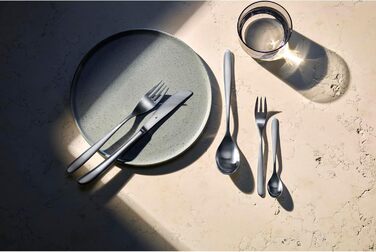 WMF Silk Stainless Steel Cutlery Set, 6 Place Settings, 30-Piece Dinner Set, Monobloc Knives, Cromargan Stainless Steel Satin Finish, Dishwasher Safe