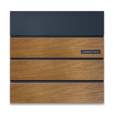 Поштовий ящик Metzler Anton антрацит з дерев'яною текстурою, настінний, з відділенням для газет та гравіюванням імені