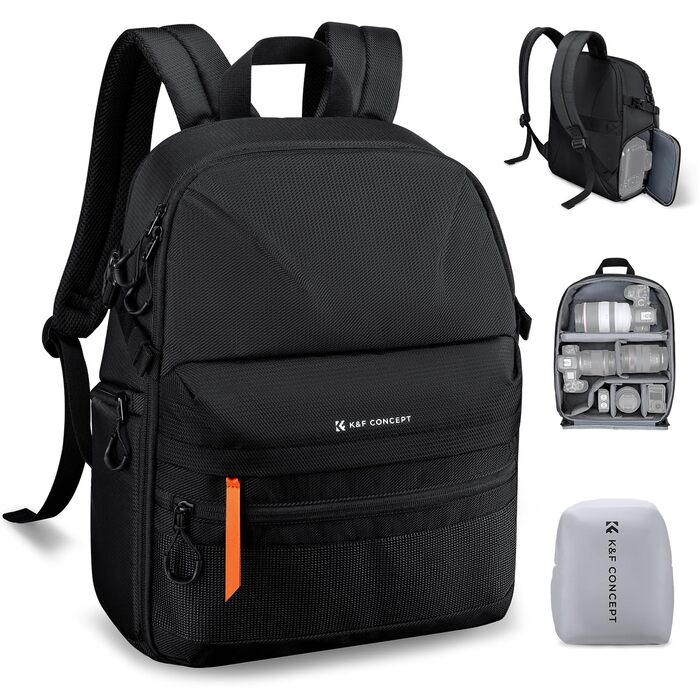 Фоторюкзак K&F Concept 25L для фотографа та відеографа: легкий, з дощовиком та знімними перегородками, відділення для штатива