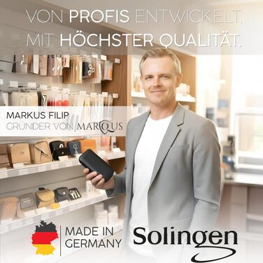 Набір для манікюру Solingen 7 предметів у шкіряному чохлі - для догляду за руками та ногами (унісекс)