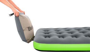 Надувний матрац Bestway Roll & Relax Twin 188x99x22 см, сірий, для відпочинку