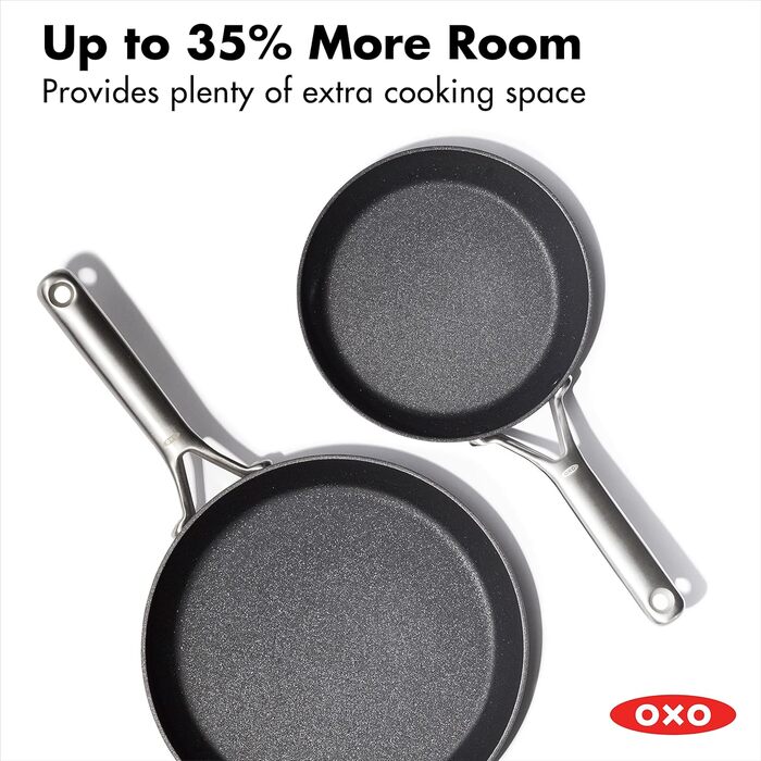Набір сковорідок OXO Pro Professional Ceramic Non-Stick, 2 шт., 20.3 см та 25.4 см, чорний