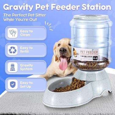Автоматичний дозатор корму для собак та котів Flexzion Gravity Feeder, 2,7–5,4 кг, безперервне поповнення, для малих та середніх порід