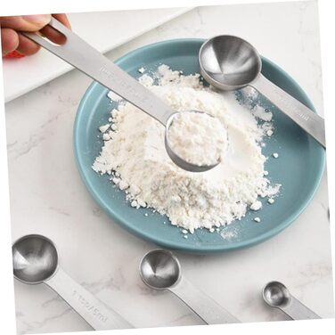 HOMSFOU 15st Measuring Spoon Conversion Chart Metal Measuring Spoons Measuring Scale Measurement Metal Measuring Espresso Spoon Baking Espresso Measuring Cup Stainless Steel Multi-Purpose 3-Piece Set