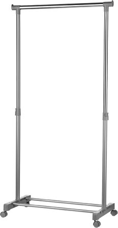 Premier Housewares Clothes Rail with Wheels, Chrome, Plastic, Grey, 43x80x152