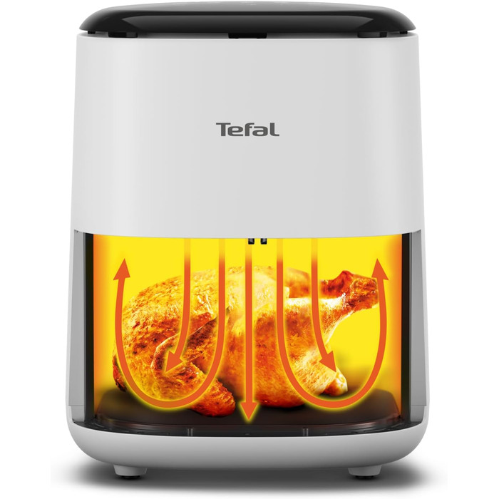 Аерофритюрниця Tefal Easy Fry Compact 3 л, 10 програм, сенсорне управління, антипригарне покриття, енергозберігаюча, світло-сіра
