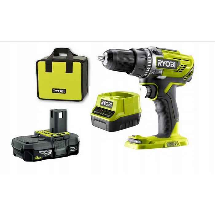 Акумуляторний дриль-шурупокрут Ryobi 18 V 2,00 Ah 50 Nm з сумкою