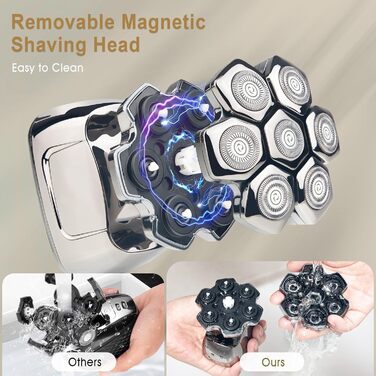 Електричний голчастий триммер Telfun для чоловіків з лисіючою головою, All-in-1 з бездротовою зарядкою, вологостійкий