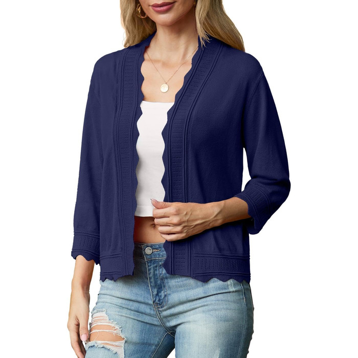 Жакет-кардиган жіночий літній з рюшами, Boero Eegant, Marineblau (темно-синій), розмір S