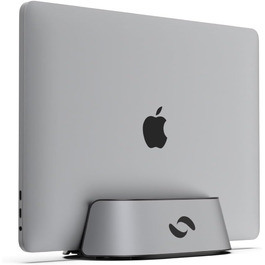 HumanCentric Adjustable Laptop Stand & Dock - Leather & Aluminum - for MacBook Pro & Laptops (0.5-1.5