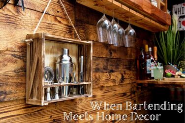 Набір для приготування коктейлів PAVOCI: 11 предметів, шейкер, барменський інструмент з нержавіючої сталі, дерев'яний підставник, аксесуари. Ідеально для дому, бару, професійного використання