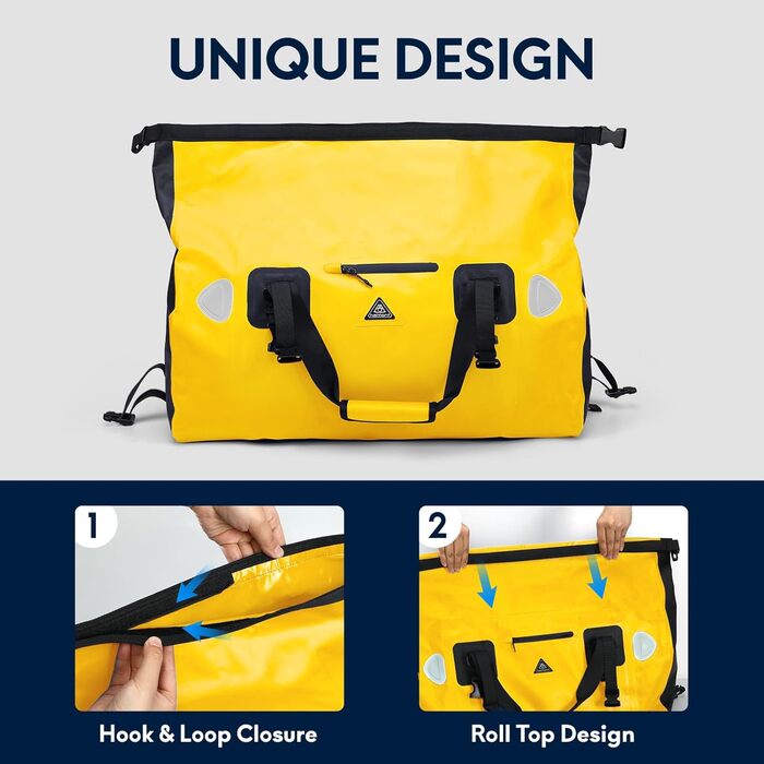 Водонепроникний рюкзак Dry Bag 70 л жовтий – герметична сумка для подорожей, кемпінгу, мотоциклів, човнів, каякінгу, SUP