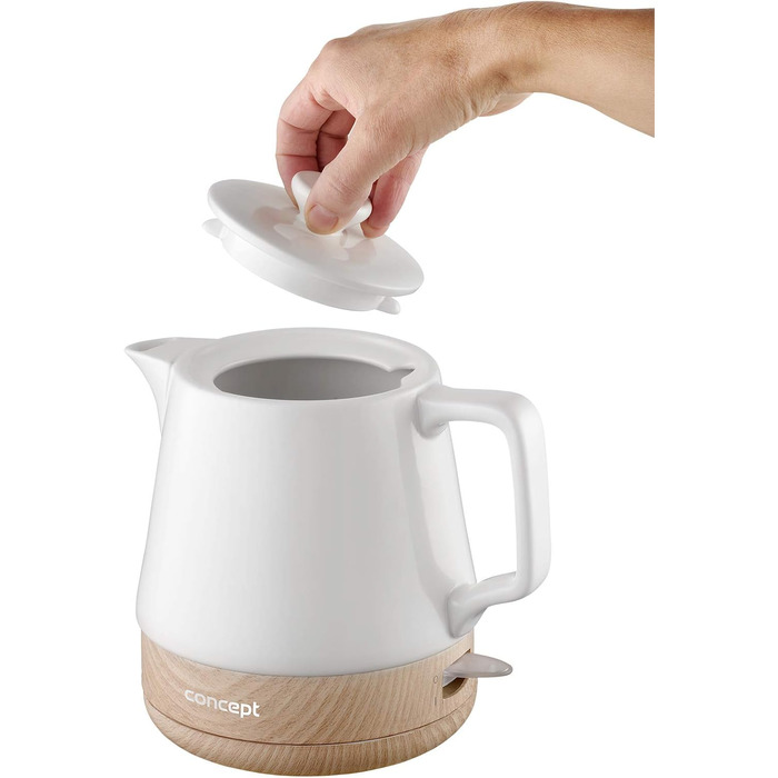 Електричний чайник CONCEPT RK0060, 1 л, білий. Керамічний, 1200 Вт, для дому