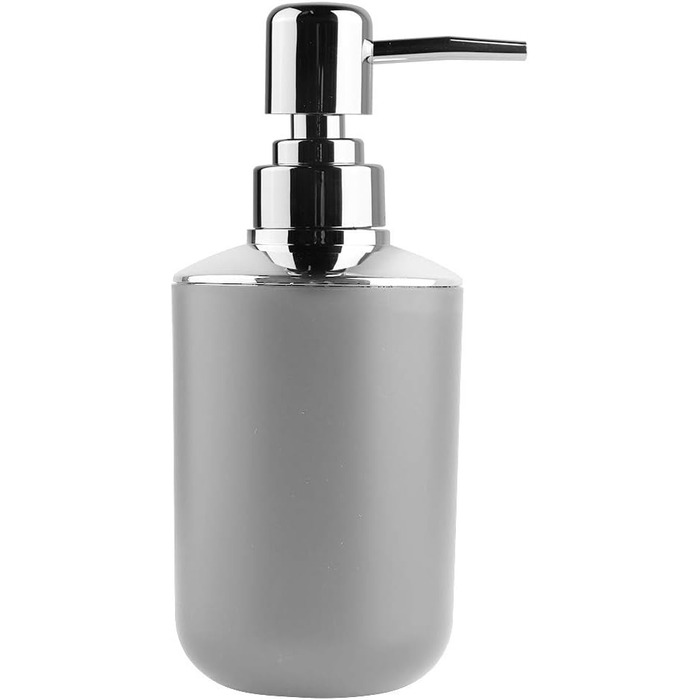 Комплект аксесуарів для ванної кімнати на 6 предметів: дозатор для мила, мильниця, тримач для зубних щіток, стакан для ополіскування, тримач для унітазу, сміттєвий бак (сірий)