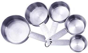 Stackable Measuring Cups Kitchen Measuring Spoon Set Stainless Steel Teaspoon Home Measuring Cups and Spoon Set (5pcs Measuring Cup)