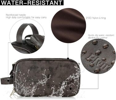 Чоловічий туалетний набір Elviros, подарунок для чоловіків, водонепроникний з PU-шкіри, велика кишеня для подорожей, бізнесу, спорту, ванної кімнати, темно-сірий, розмір L, 30,5 x 17 x 18 см