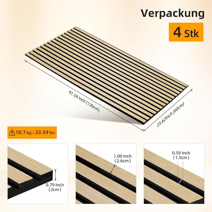 Акустичні 3D-панелі JAMELO з шпоном горіха, самоклеючі стінні панелі для декору стін та стелі, 10 шт. (30x15x1.2 см), колір волоський горіх