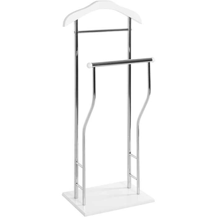 Стійка для одягу чоловіча HAKU Möbel, хром, білий, MDF, метал, 45x110x30 см, сучасний стиль