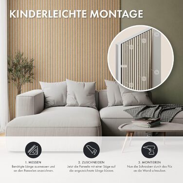 Акустичні панелі Momento Holz, 240x50 см, Дуб натуральний, Made in Germany. 3D ламелі для декору стін, звукоізоляція, панелі з дерева, 1 шт.