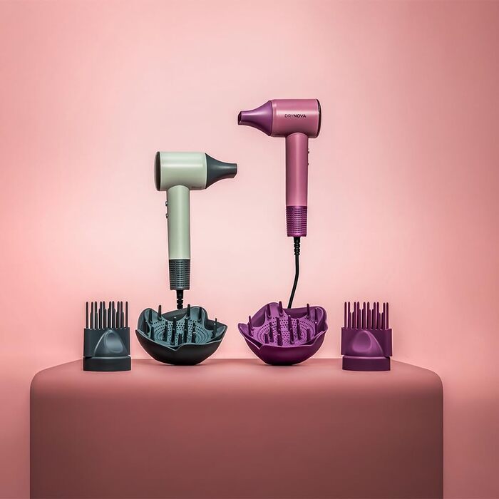 Фен Cecotec DryNova 3-в-1: компактний, легкий, 1600 Вт, 110 000 об/хв, безщітковий мотор, насадки-щітка, дифузор та концентратор, іонізація, тихий, довговічний, 4 температурні режими