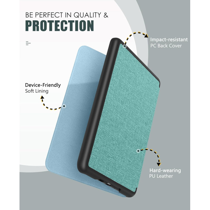 Чохол для Kindle Paperwhite 2024 (12-го покоління) та Kindle Colorsoft Signature Edition 2024, MoKo, Джинсовий зелений, Auto Wake/Sleep