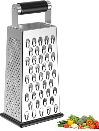 Тристороння овочева тертка з нержавіючої сталі, кухонна тертка, тертка для овочів, тертка для дрібного, середнього та мікро-дрібного натирання, тертка для картоплі, кухонна тертка для фруктів, овочів та сиру