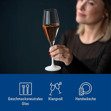 Набір келихів для шампанського Villeroy & Boch Manufacture Rock blanc, 4 шт., кришталеве скло, білі, для ігристого, шампанського, просекко, ексклюзивний дизайн
