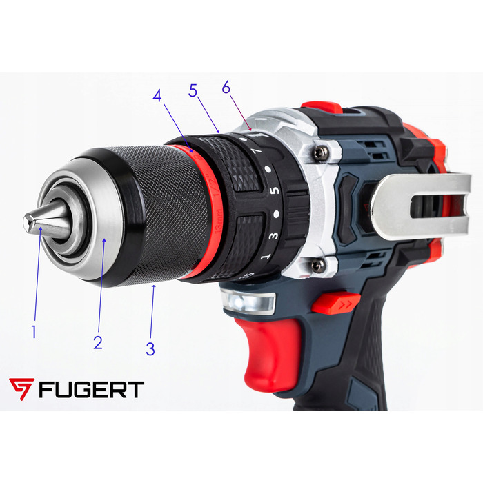 Акумуляторний шуруповерт FUGERT 21,6 В 4 Аг, безщітковий, у кейсі