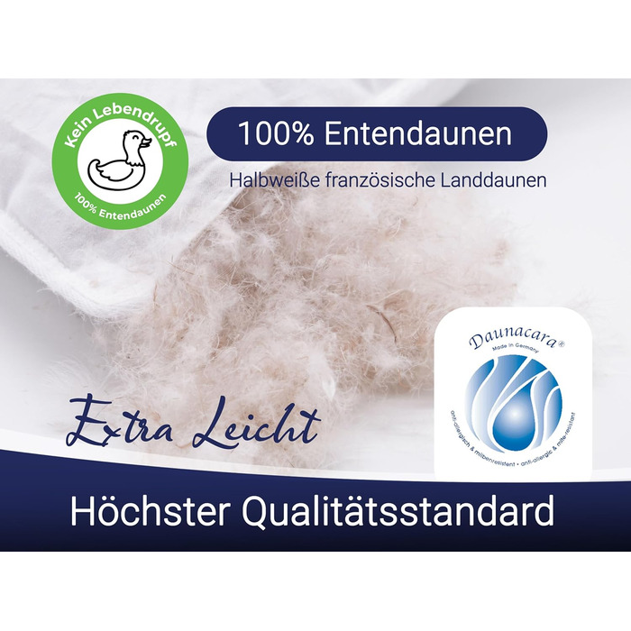 ZOLLNER 2-Pack Deluxe Down Pillow - Made in Germany – Suitable for allergy sufferers – Cover made of high-quality Mako cotton - washable up to 60°C - 60x80 cm - Hotel quality 60 x 80 cm 2-pack