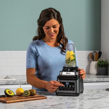 Ninja 3-in-1 Food Processor & Blender with 5 Programs: Mixing, Max Mixing, Chopping, Stirring, Pureeing, 1.8L Bowl, 2.1L Jug, 700ml Cup, 1200W, Dishwasher Safe, Auto-iQ, Black BN800EU
