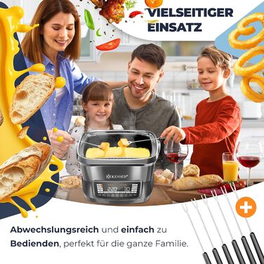 Мультиварка KESSER® 8л з фритюрницею та 16 програм: приготування на грилі, випічка, тушкування, варіння на пару, функція підігріву та швидкої приготування, рисоварка, йогуртниця, чорний