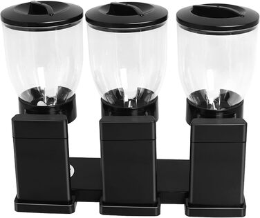 Повіка Триколісний контейнер для мюслі, чорний, 42 x 16 x 35 см, об'єм 6 літрів, пластик, сучасний, функціональний